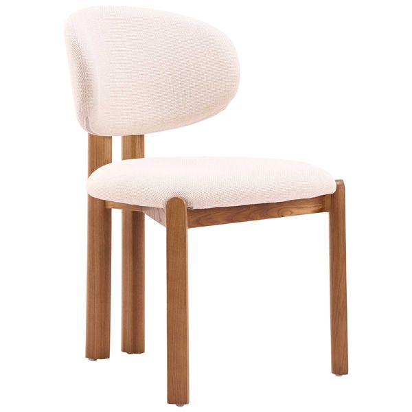 Rosetta Dining Chaise, Beige/Noyer, Lot de 2