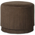 Rooney Cuir Pouf, Nubuck Cigar