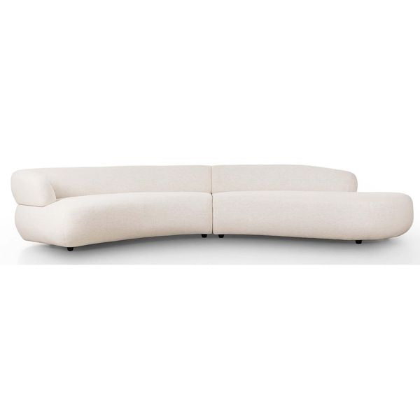 Belen 2-Piece Chaise Sectional, Blanc Neige Nomade
