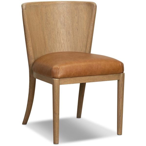 Lismore Cuir Dining Chaise, ISonoma Chestnut, Lot de 2